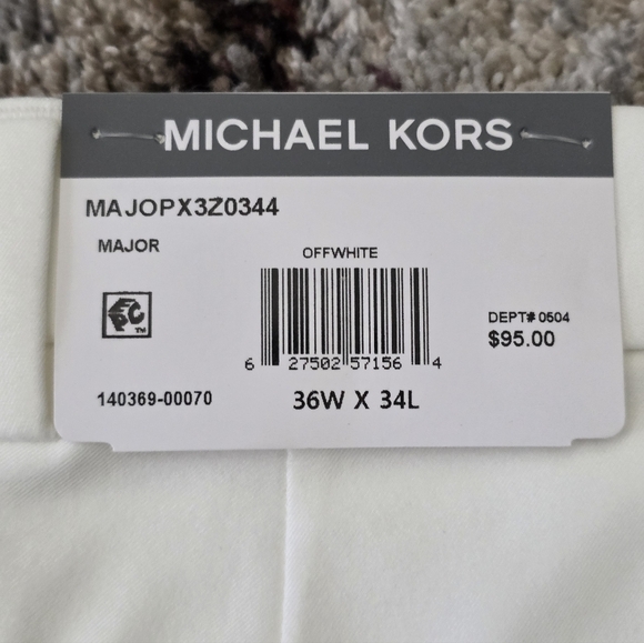 Michael Kors Men's Classic Dress Pants 36x34 Off White NWT $95 MSRP - Picture 4 of 7